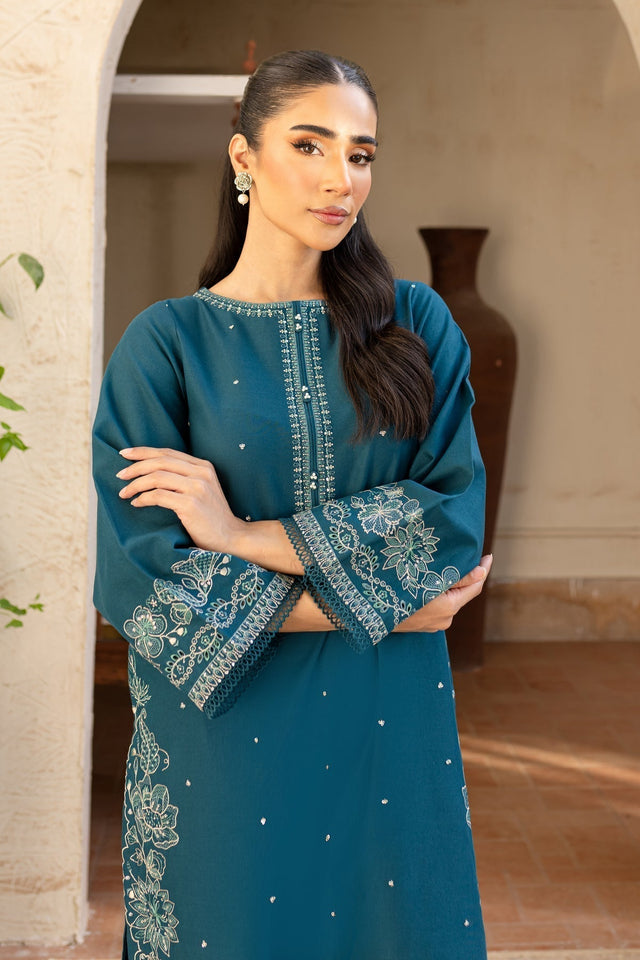 BATIK - 2PC DHANAK EMBROIDERED SHIRT AND TROUSER - HZG2019