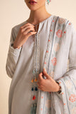 CROSS STITCH - 3PC DHANAK EMBROIDERED SHIRT WITH ORGANZA EMBROIDERED DUPATTA AND TROUSER -