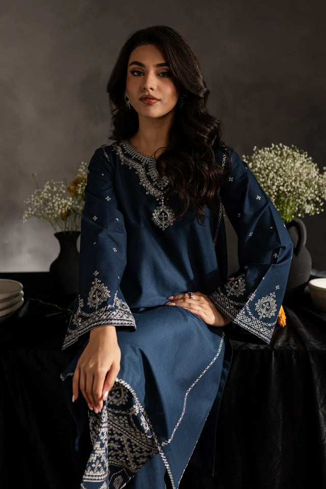 BATIK - 2PC LAWN SEQUIN EMBROIDERED SHIRT AND EMBROIDERED TROUSER - HZG2131