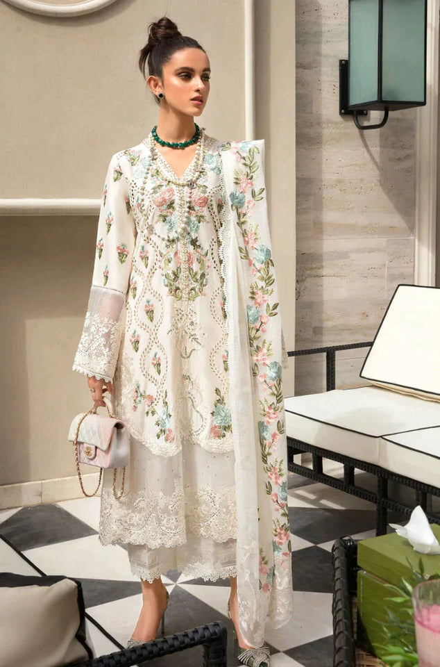 3PC LAWN HEAVY EMBROIDERED SEQUENCE WORK WITH CHIFFON EMBROIDERED DUPATTA