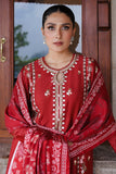 CROSS STITCH - 3PC DHANAK EMBROIDERED SHIRT WITH TWILL PRINTED SHAWL AND TROUSER -