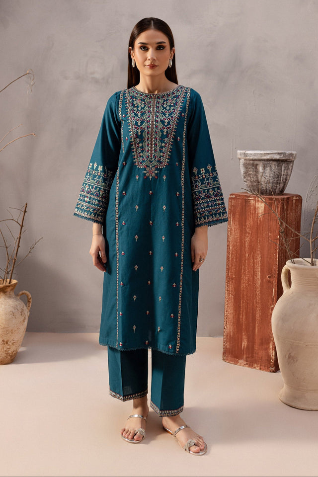 BATIK - 2PC LAWN SEQUIN EMBROIDERED SHIRT AND EMBROIDERED TROUSER - HZG2133