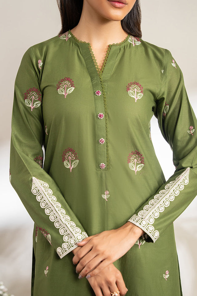 CROSS STITCH - 2PC DHANAK EMBROIDERED SHIRT WITH TROUSER -