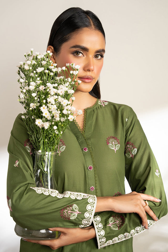 CROSS STITCH - 2PC DHANAK EMBROIDERED SHIRT WITH TROUSER -