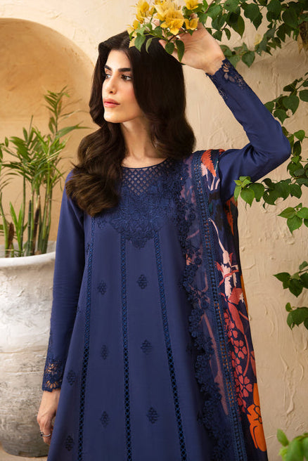 AZURE - 3PC LAWN EMBROIDERED SHIRT WITH MANAAR PRINTED DUPATTA AND TROUSER - HZG2121