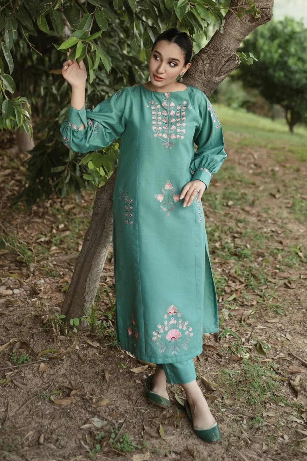 URGE - 2PC DHANAK EMBROIDERED SHIRT AND TROUSER